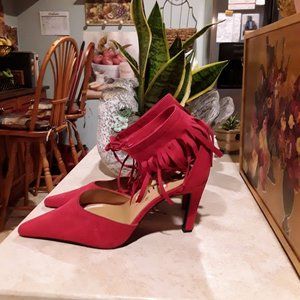 Rasolli red ankle strappy high heels